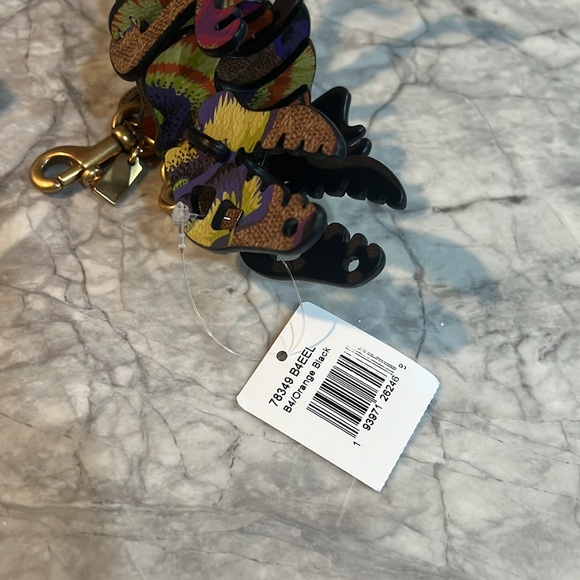 Coach x Kaffe Fassett giant Leather Rexy Bag Charm In Signature Canvas - Picture 5 of 6